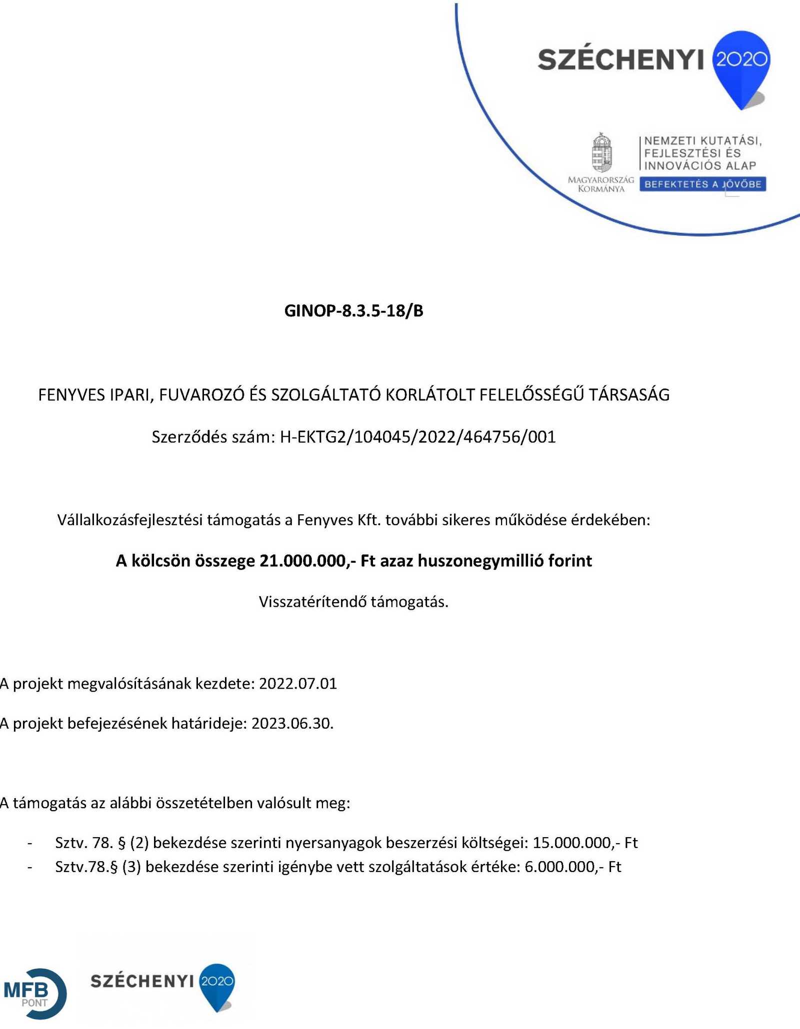 szechenyi 2020 fenyvesfuvar